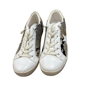 Snakeskin Faux Sneakers Slip Ons‎ Women’s Size 39 Gold White -Black